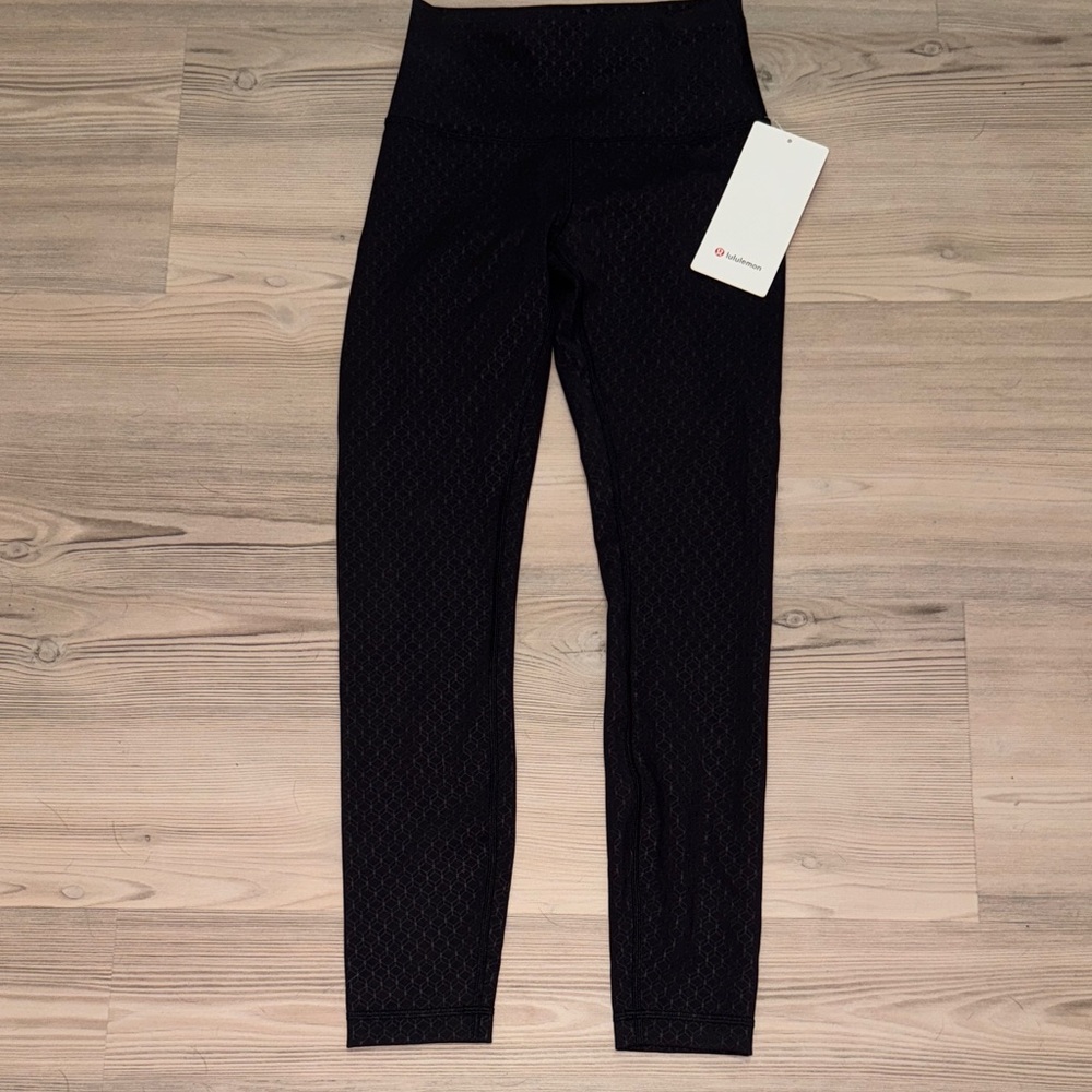 Lululemon Athletica Wunder Train HR Black Patterned Leggings